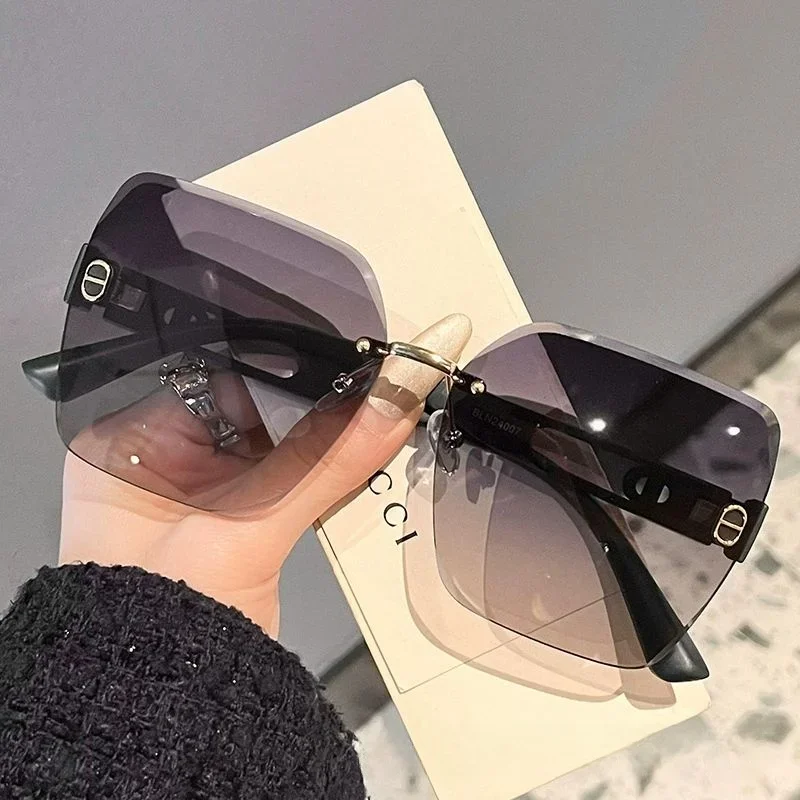 نظارات شمسية بإطار كبير عصري وبسيط مجوف للنساء DS-24007 نظارات عصرية للحماية من الأشعة فوق البنفسجية للسيدات