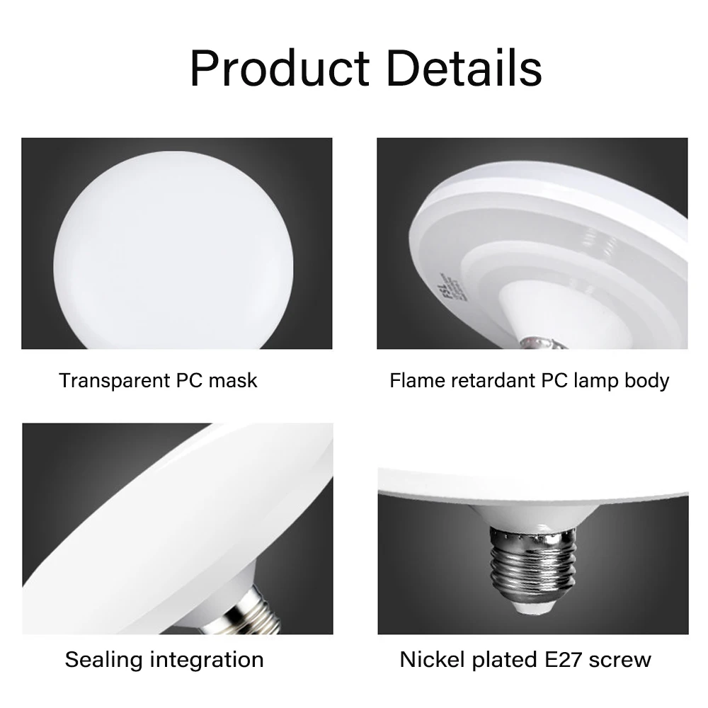 LED لمبة 220 فولت E27 قاعدة المنزلية توفير الطاقة مصباح UFO 20 واط 30 واط 40 واط 60 واط 100 واط إضاءة داخلية الطائر الصحن ضوء أمبولة E27