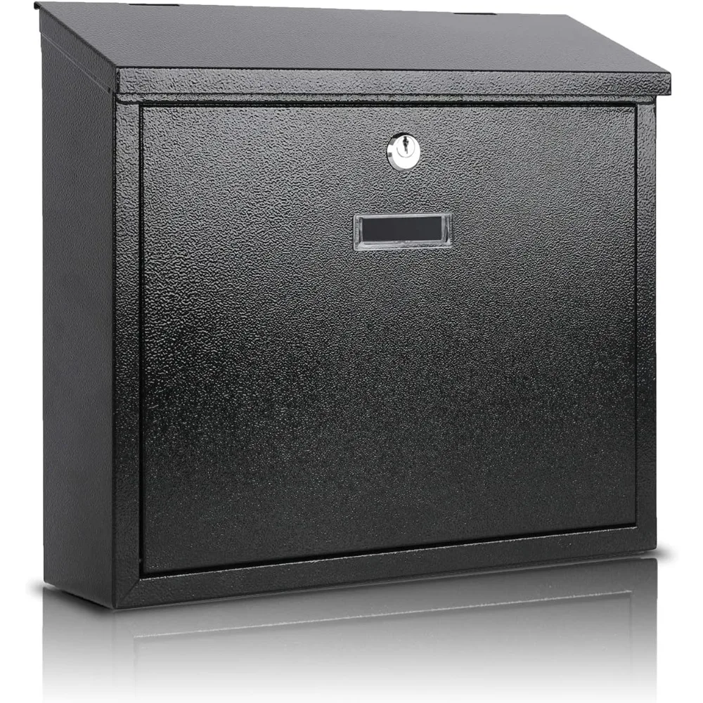 

Mail Boxes with Key Lock,Locking Mailbox Wall Mounted,Security Mailbox with Lock and Key,Large Capacity,Steel Cover Metal