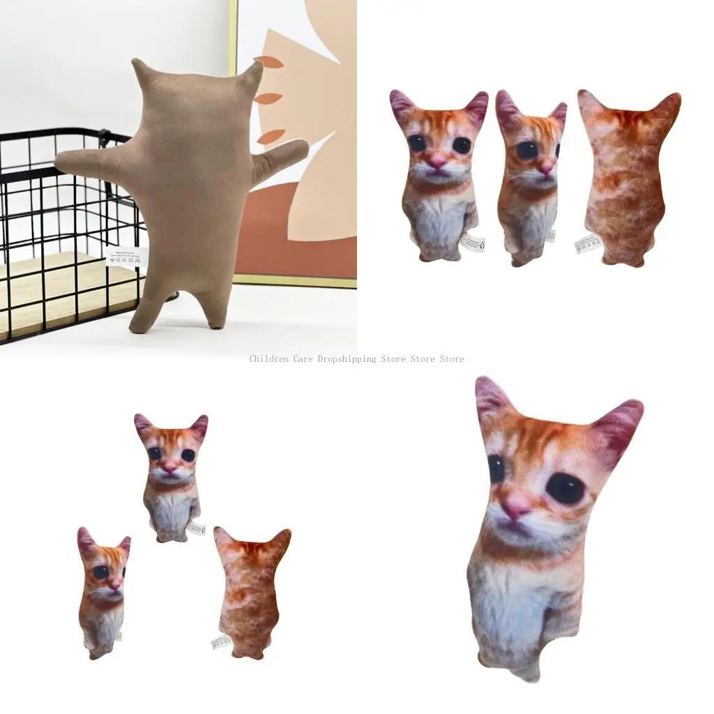 Gevulde katten knuffels speelgoed katten vorm kussen zachte pluchen slaapkamer decoratie