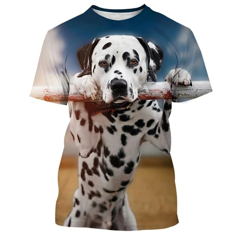 Animal Dalmatian Funny 3D Print T-Shirts Men Women Short Sleeve Hip Hop T Shirt Oversized Harajuku Y2k Tees Tops Kids Clothing