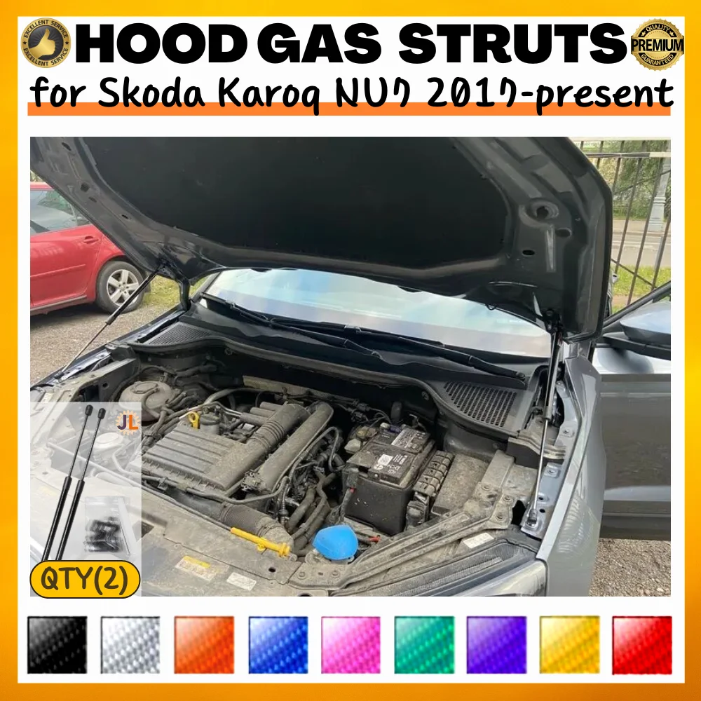 

Qty(2) Hood Struts for Skoda Karoq (NU7) 2017-present Front Bonnet Modify Gas Springs Shock Absorbers Lift Supports Dampers