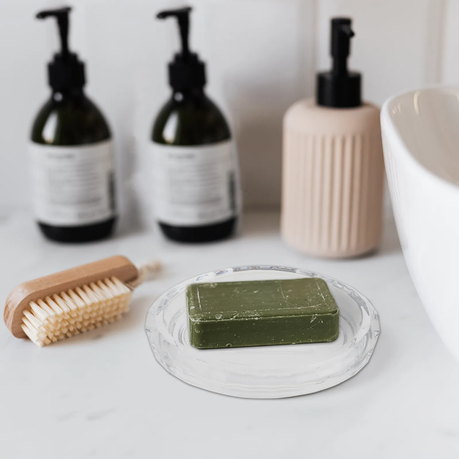 

Набор из 2 стеклянных мыльниц для ванной комнаты: высококачественный материал, гладкая отделка, компактный дизайн для дома и отеля