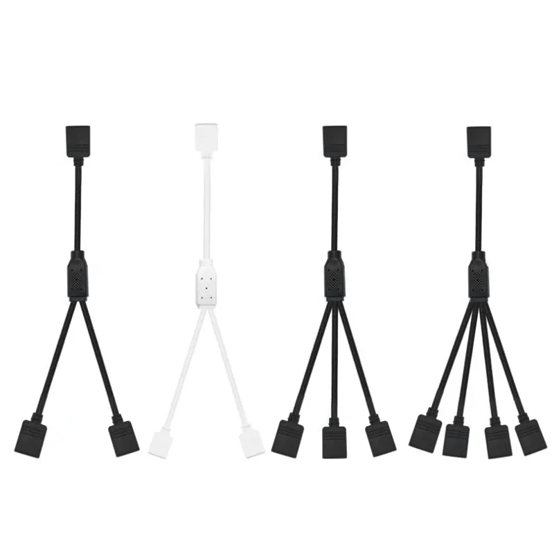 4Pin 5V 12V RGB Splitter Cable 1 To 2/3/4 Way LED Strip Connector Wire Extension Cables For 5050 3528 RGB LED Strip Light