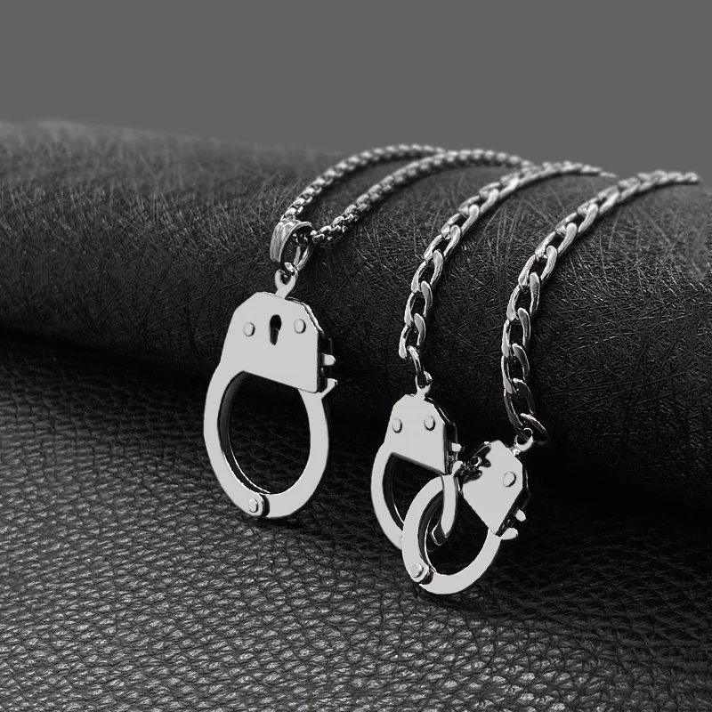 High Quality Stainless Steel Handcuff Necklace Silver Color Necklace Gift for Friend Punk Valentine's Day Lover Jewelry