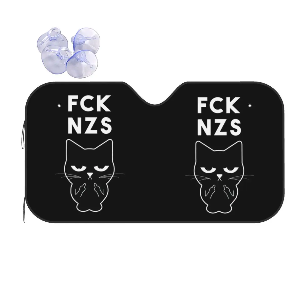 

Fck Nzs Cat Middle Finger Sunshade Windscreen Car Front Windshield Window Sun Visor Accessories Covers