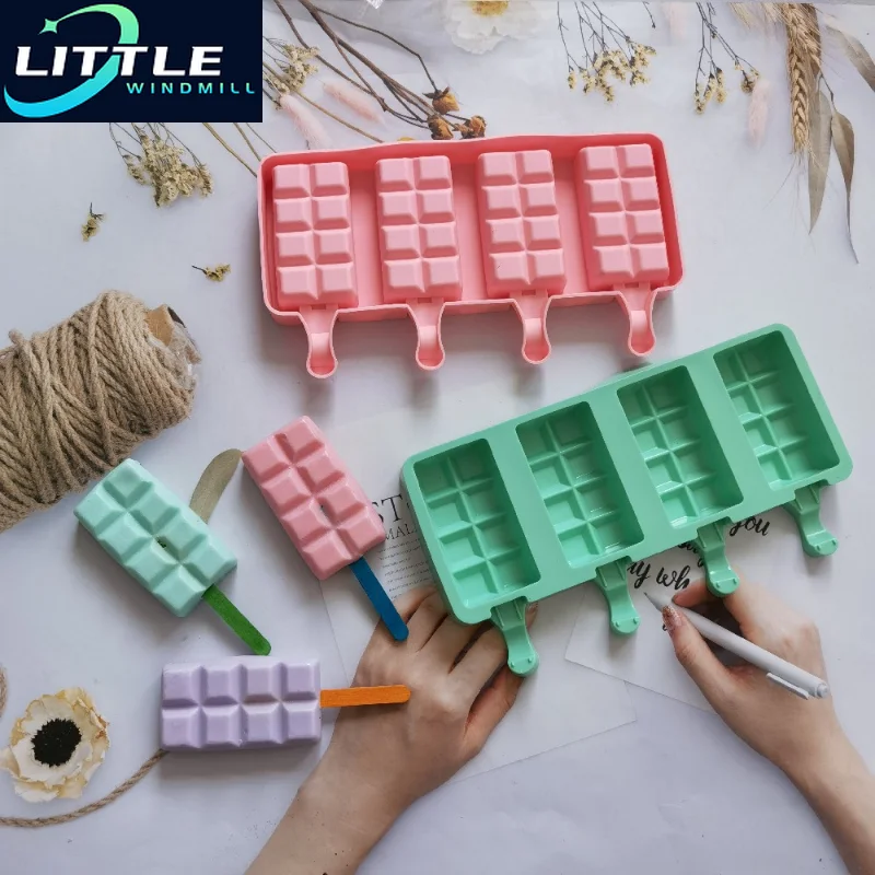 Silicone Ice Cream Mold DIY Chocolate Dessert Popsicle Moulds Tray  Cube Maker Homemade Tools  Party Supplies