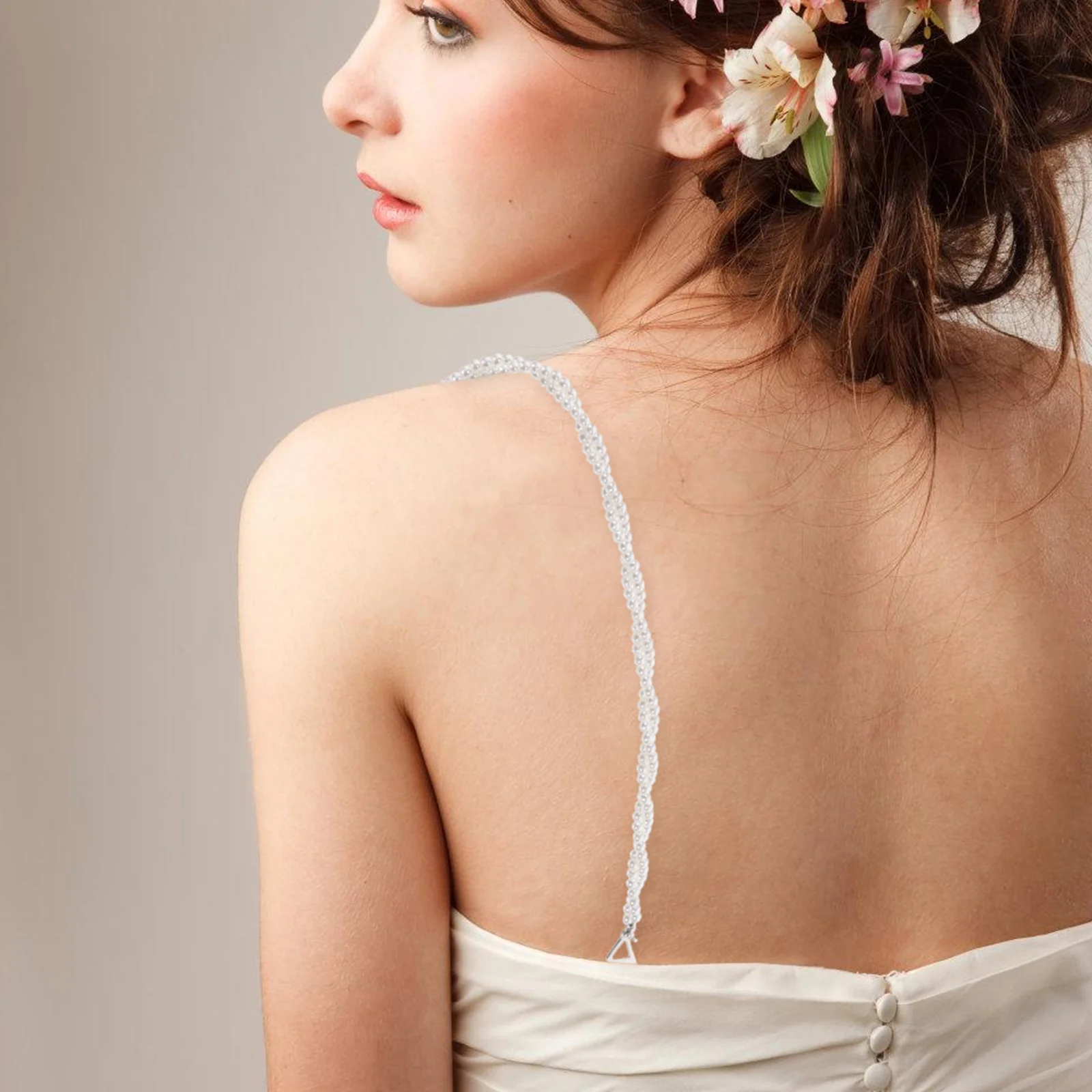 Decorative Straps Replacement Rhinestone for Strapless Pearl Detachable Tape