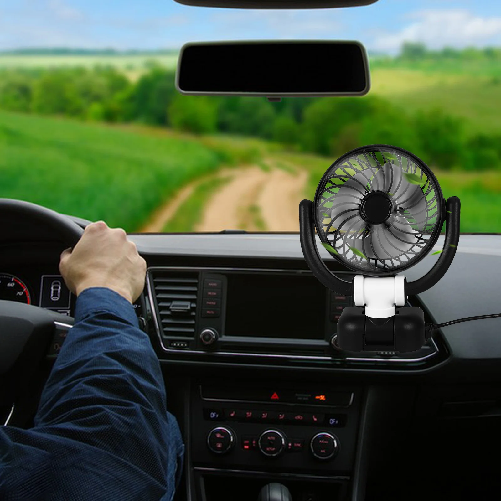 

Compact Car Cooling Fan with Silent Operation Portable USB Fan for Automotive Dash Comfortable Travel Essential for Summer