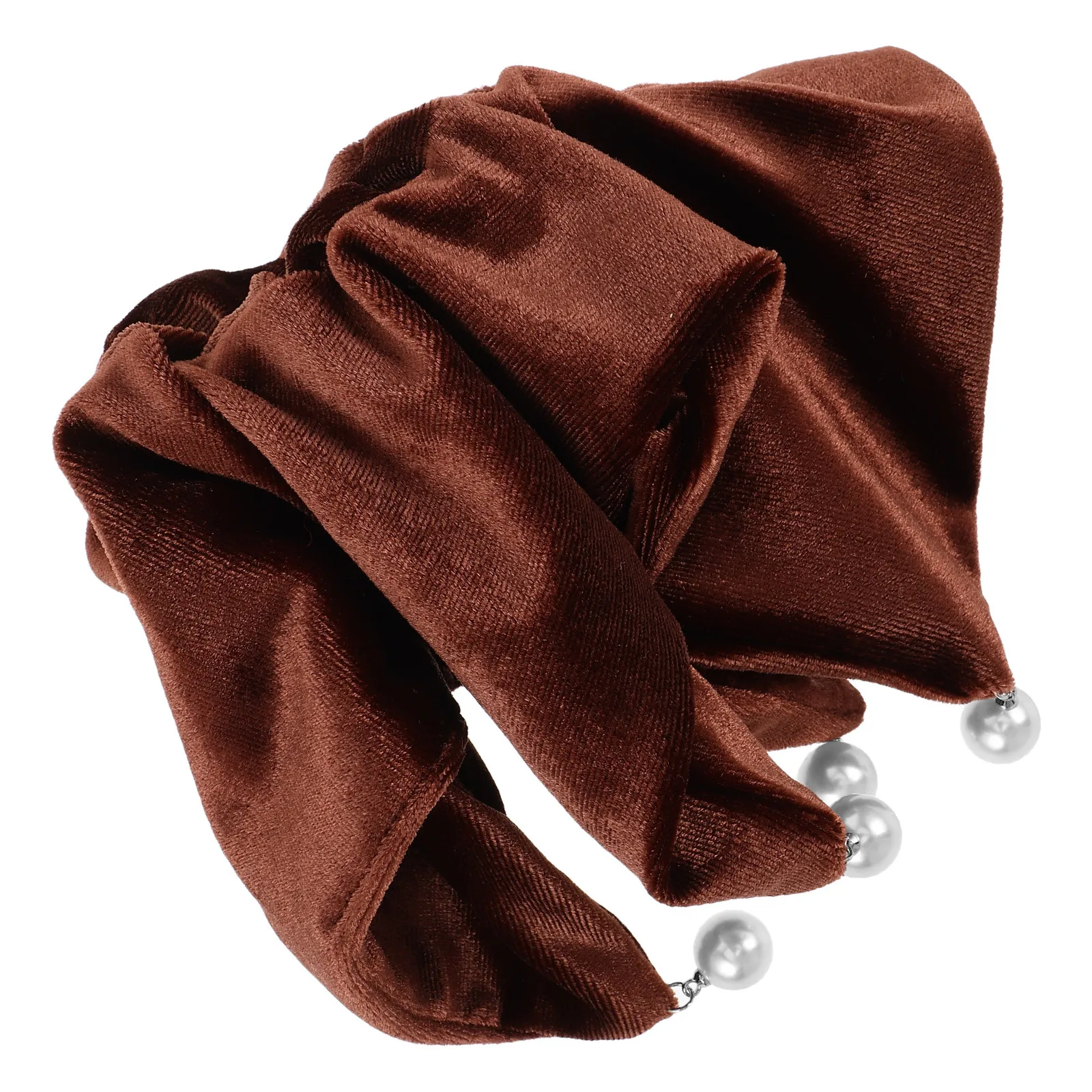 Gomas para el cabello Jumbo para mujer, lazos elásticos grandes y suaves para el cabello, coleteros gruesos con decoración de perlas, estilo coreano, marrón