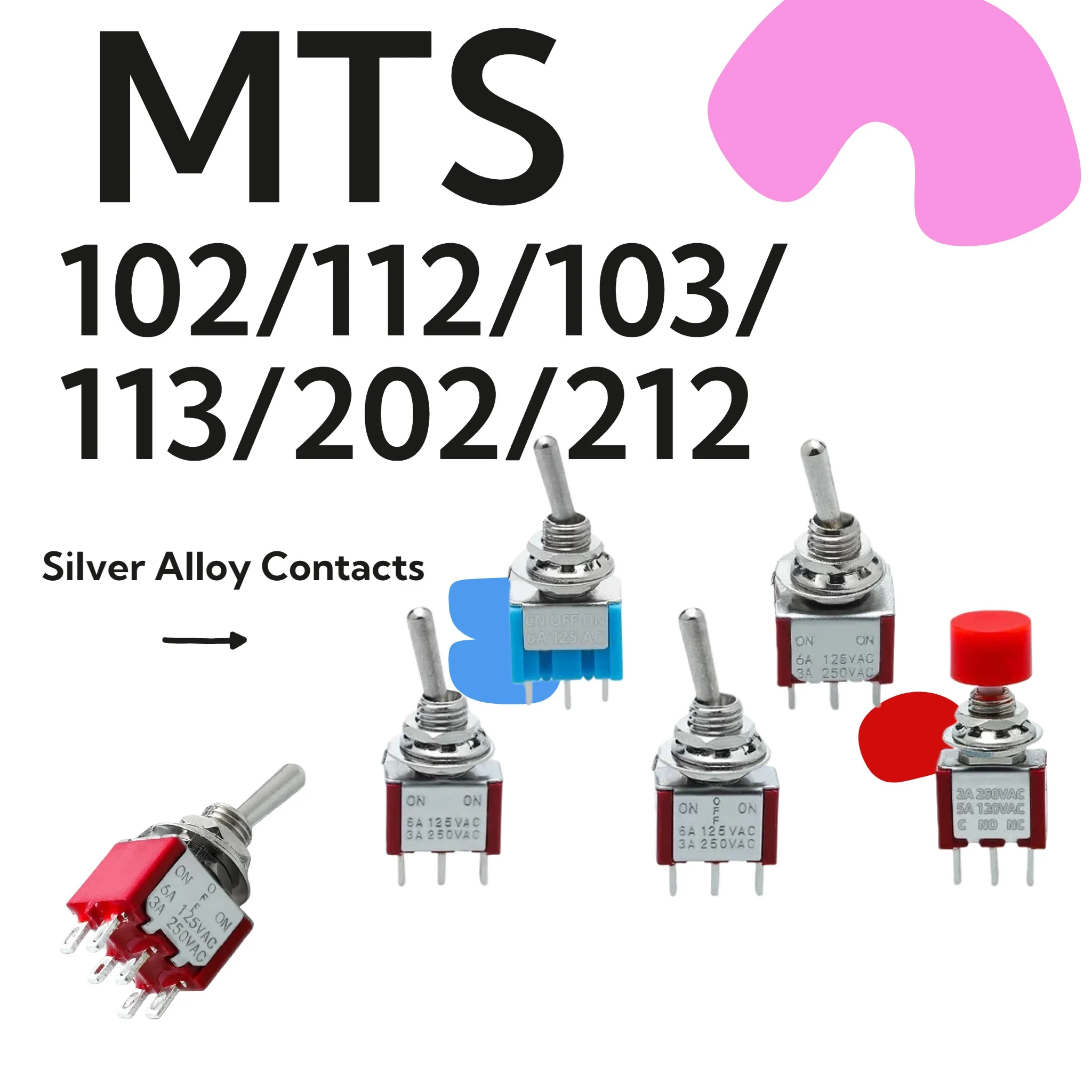 

10 шт. MTS-102 SPDT ON-ON 6A 125VAC миниатюрные тумблеры MTS-103 MTS-202 MTS-203 6PIN мини-переключатель ВКЛ-ВЫКЛ-ВКЛ автомобильный
