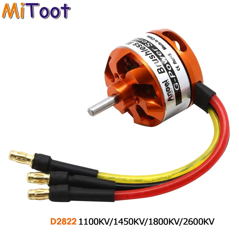 Image of 1 Stück D2822 Bürstenloser Motor 1100KV 1450KV 1800KV 2600KV 2-3S für RC-Flugzeuge Multirotor Bürstenloser Außenläufermotor