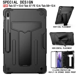 Case for Samsung Galaxy Tab S10 S9 S8 11 Plus 12.4 S7 FE Tablet Cover SM-T970 T870 T730 X710 X810 Hybrid Shockproof S Pen Holder
