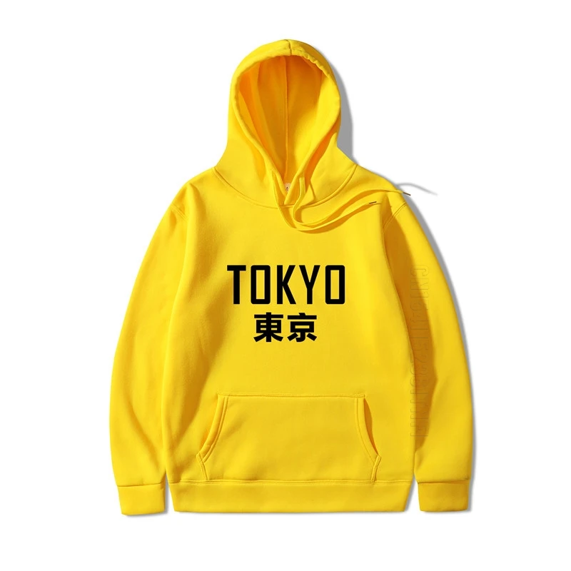 

New Arrival Japan Harajuku Hoodies Tokyo City Printed Pullover Streetwear Hip Hop Sweatshirt Men/Women Black Hoodies S-3XL