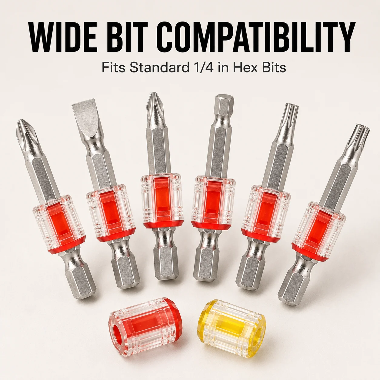 Magnetizer Demagnetization Tool, 6.35mm 1/4in Screwdriver Drill Bit Magnetic Ring, Strong Hold for Electric Drill Repair