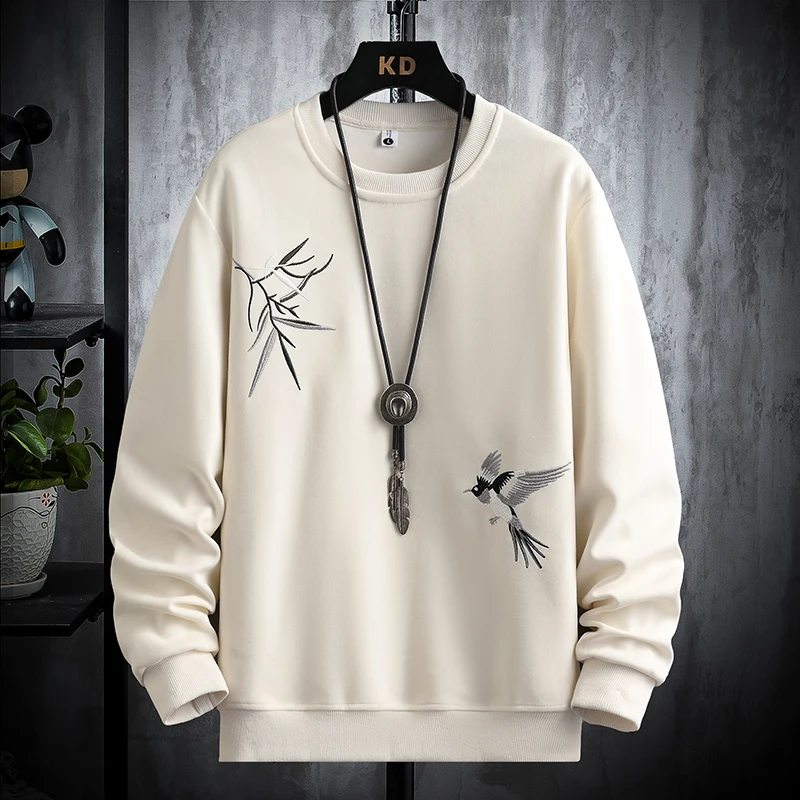 

2026 Spring New Men'S Fashionable Embroidered Sweatshirt Men High-Quality Comfortable Versatile Loose Casual Sweatshirt M-3XL