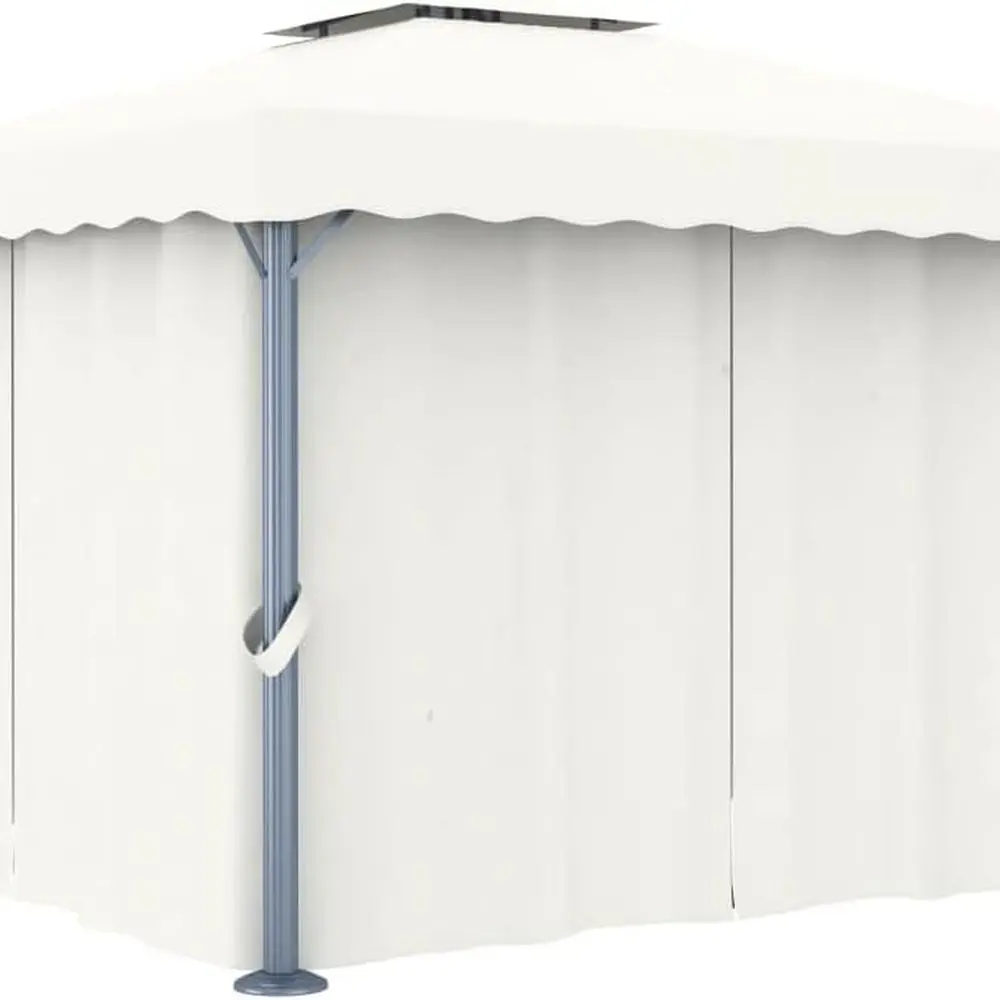 

12x10ft Waterproof Outdoor Canopy with Mesh and Curtains, Aluminum and Steel Frame for Patio Shelter