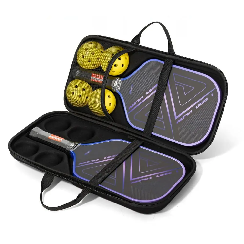 Portabel Pickleball Racket Storage Bag Hard Shell Fits 2 Paddles And 4 Balls Pickleball Paddle Carrying Case Waterproof