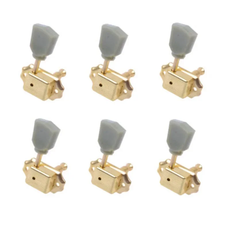 Guitar Deluxe Tuning Pegs Tuners Retro Synthetic Jade Stone Handle Machine Heads For Gibson Les Paul 3L 3R With Ferrules Screws