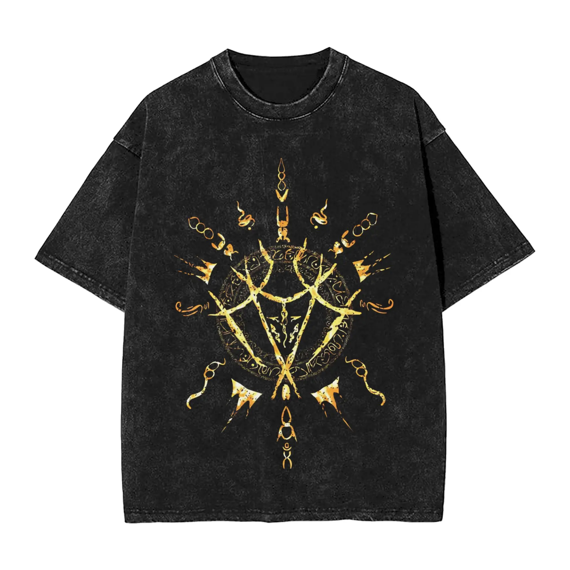 Black Flame Crest T Shirt Summer Monster Hunter Y2K Funny T Shirts Cotton Hip Hop Tshirt For Men Short-Sleeved Custom DIY Tees