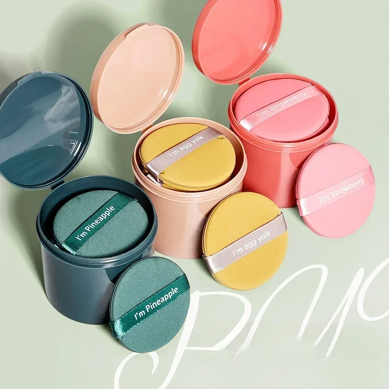 7 pièces/boîte fraise cosmétique bouffée ensemble Double face femmes doux maquillage éponge beauté maquillage poudre outils café rose vert 2025New