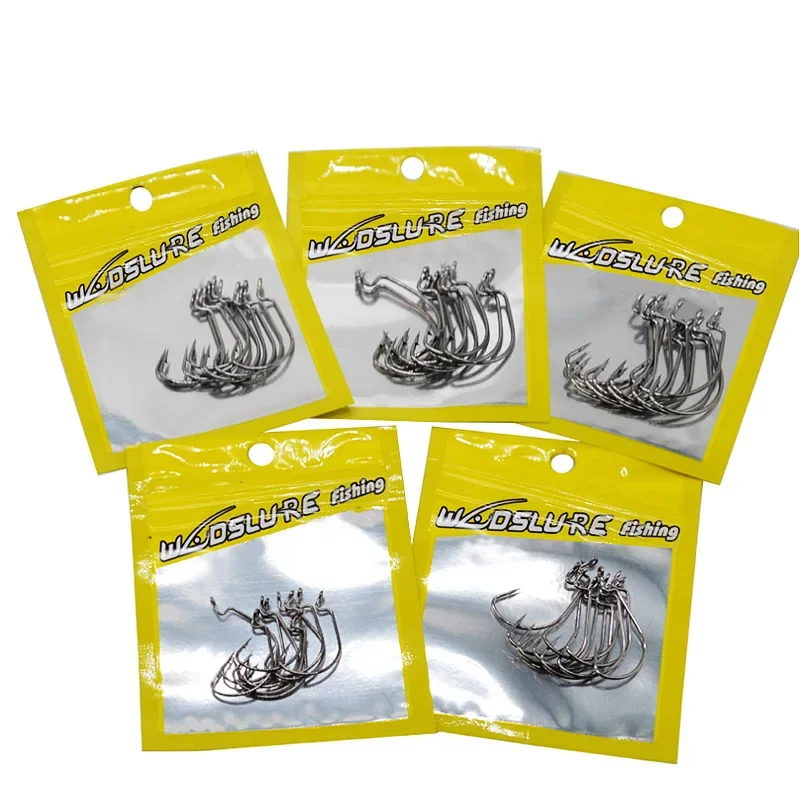 

10Pcs/lot Fishing Soft Worm Hooks High Carbon Steel Wide Super Lock 1# 2# 1/0# 2/0# 3/0# Fishhooks Lure Tackle