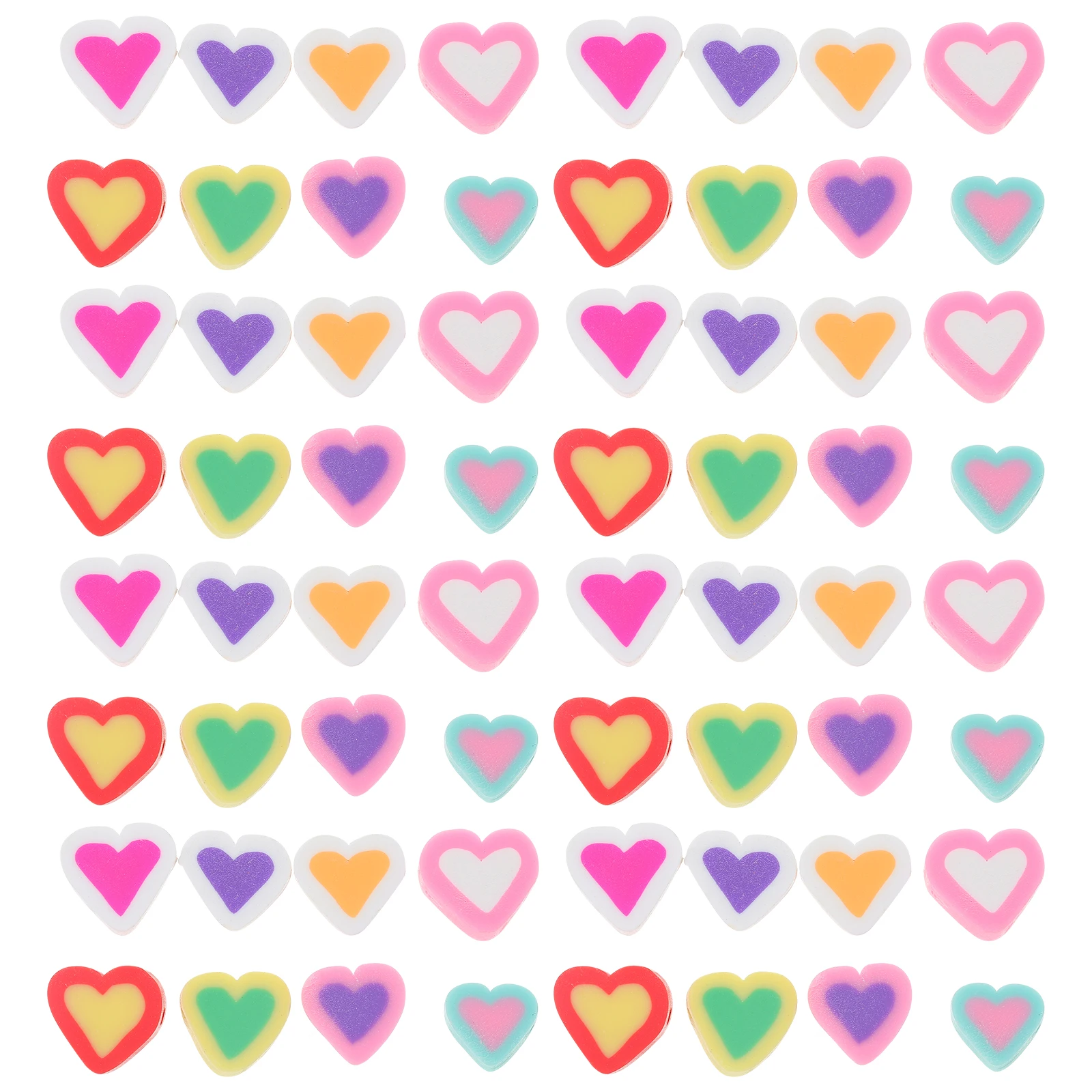 

200 Pcs Polymer Clay Beads Heart Shape Phone Cover Necklace Bracelet Jewelry Making Craft Supplies Charm Accessories
