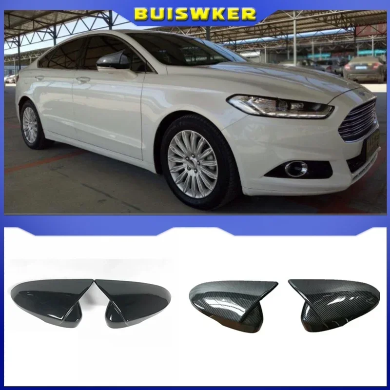 For Ford Mondeo Fusion MK5 MKV5 2013-2018 Car Rearview Side Mirror Cover Wing Cap Exterior Door Housing Shell Trim ABS Sticker