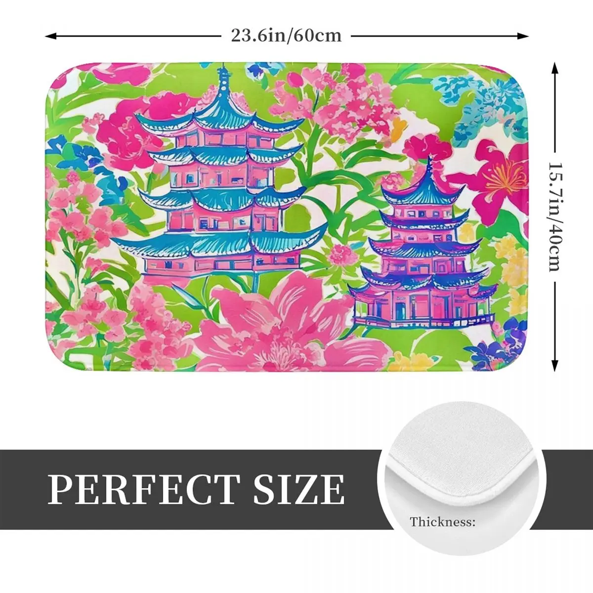 Preppy Chinoiserie Garden In Bloom Anti-slip Doormat Floor Mat Water oil proof Carpet Rug for Kitchen Home Bedroom Footpad Mats