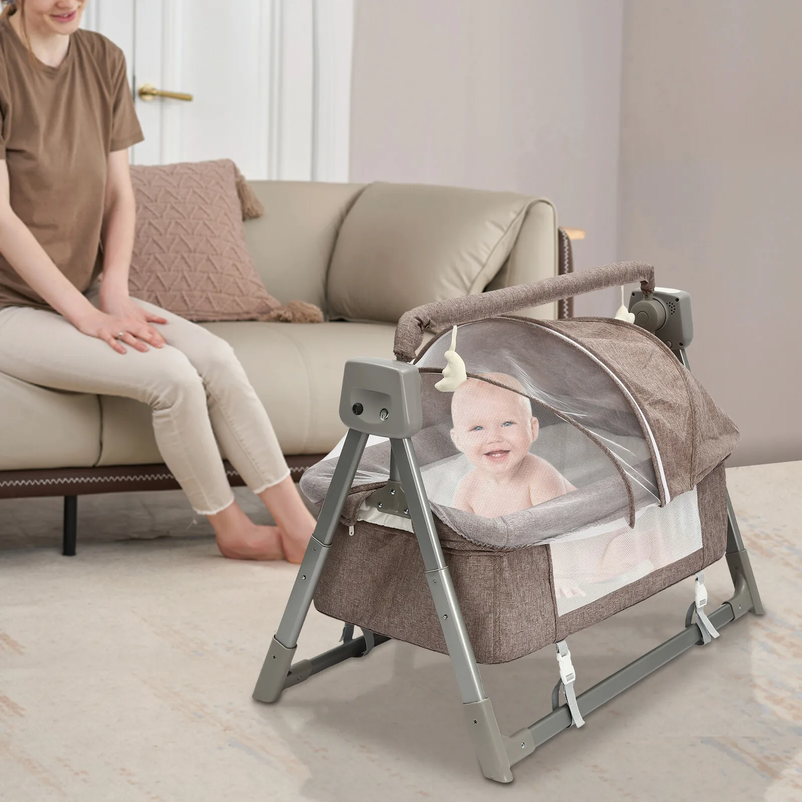 Draagbare elektrische babyschommel wieg wieg schommelwieg babybed wieg