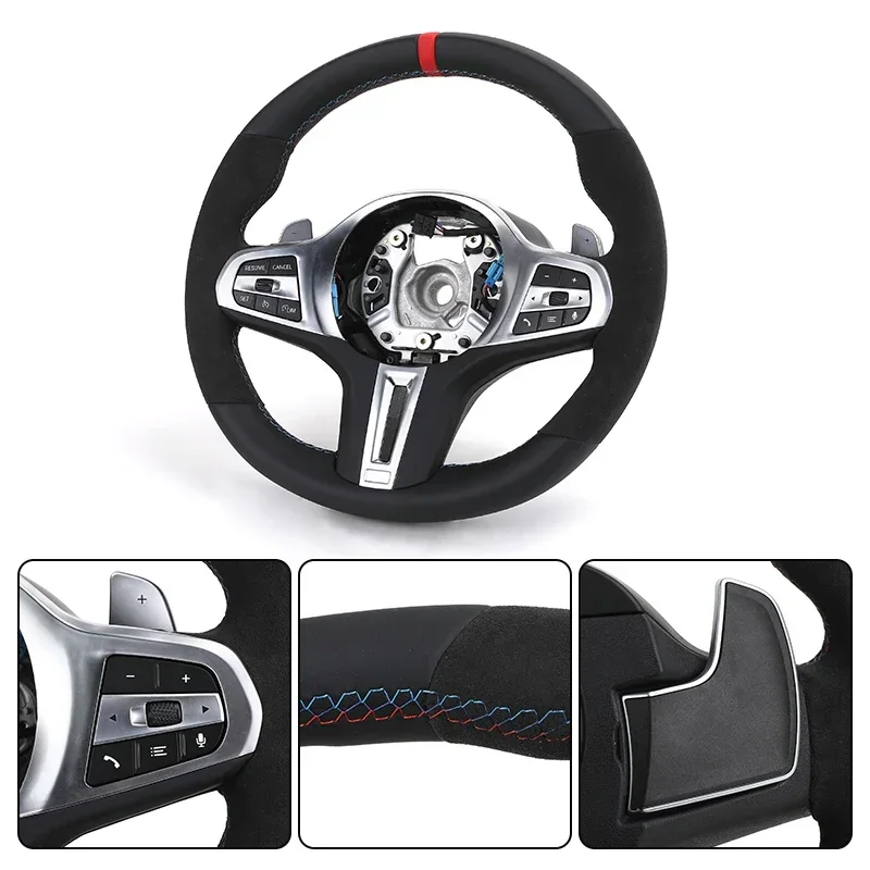 M Sport Volant Wide Paddle Alcantara Leather Steering Wheel for BMW G20 G30 X3 G01 X4 G02 G80 G22 G31 G32 G11 G12 G05 G06