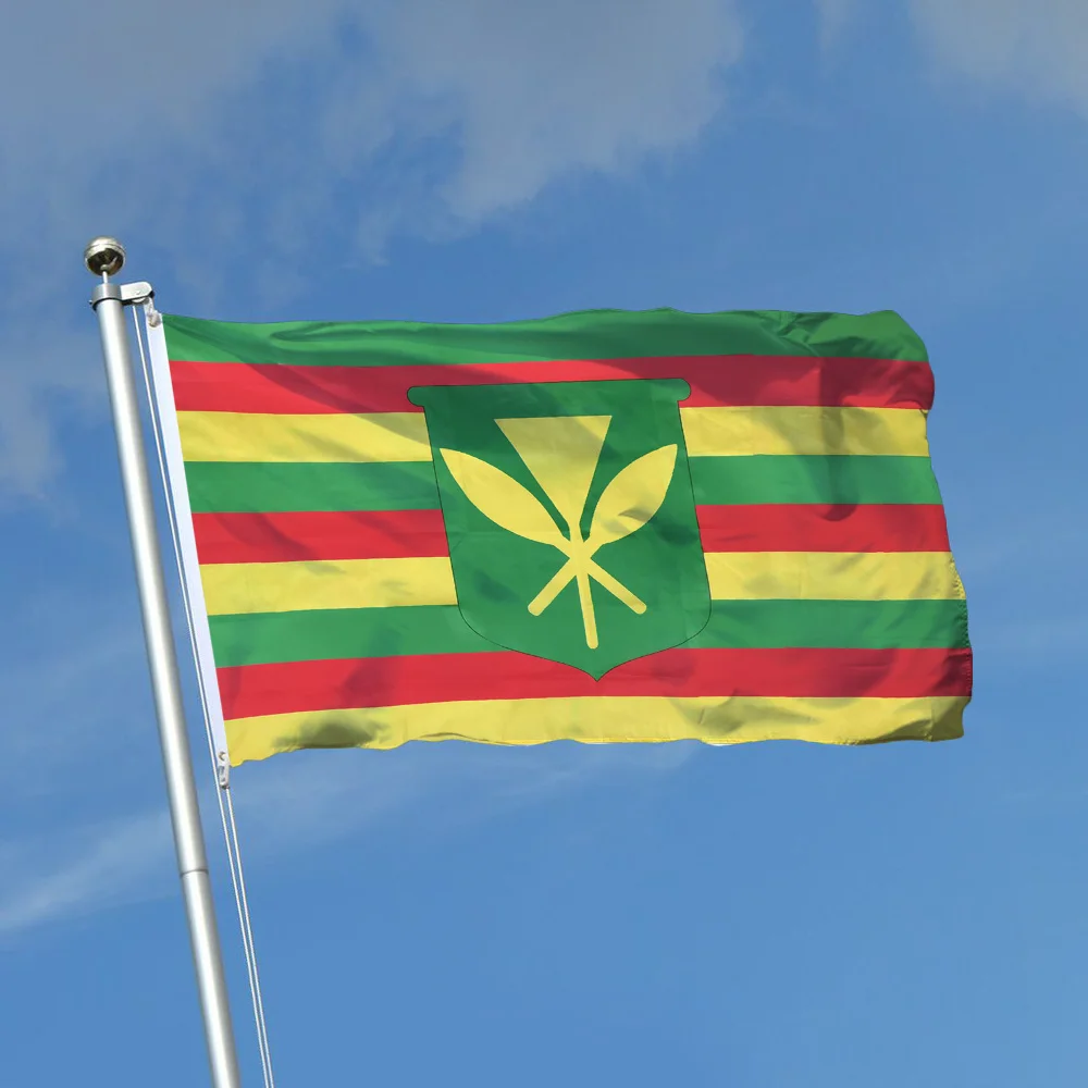 1pc 3X5Ft Hawaii Kanaka Maoli Flag, Flags of Local Hawaiians, Polyester, Outdoor Yard Garden Decor, Indoor Wall Hanging Decor
