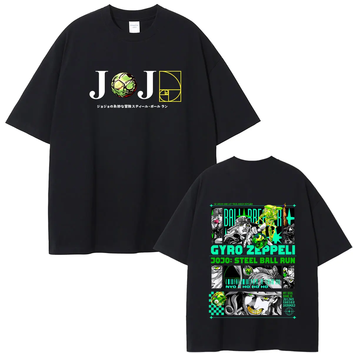 Anime JoJo's Bizarre Adventure Steel Ball Run Gyro Zeppeli Graphic T-shirt Men Women Manga Oversized Tshirt Male Casual T Shirts