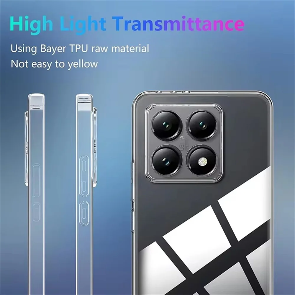 حافظة ناعمة من السيليكون رفيعة للغاية لهاتف Xiaomi 14 15 14T 13 13T 12 12X 12T Pro Lite غطاء شفاف فائق الوضوح مقاوم للصدمات