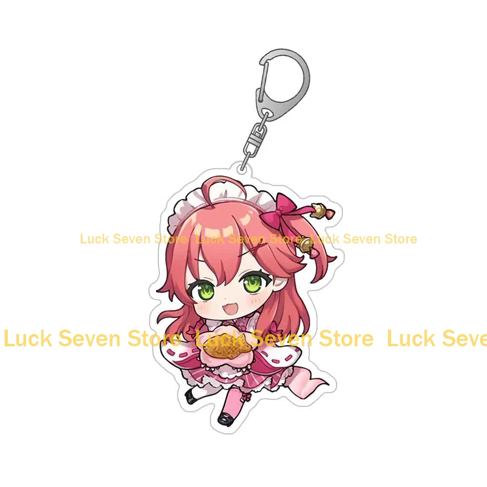 لاكي سبعة مخزن Hololive الظاهري Momosuzu Nene Moona Hoshinova Takane Lui Ayunda Risu Vestia Zeta شخصية سلسلة مفاتيح مصنوعة من الأكريليك