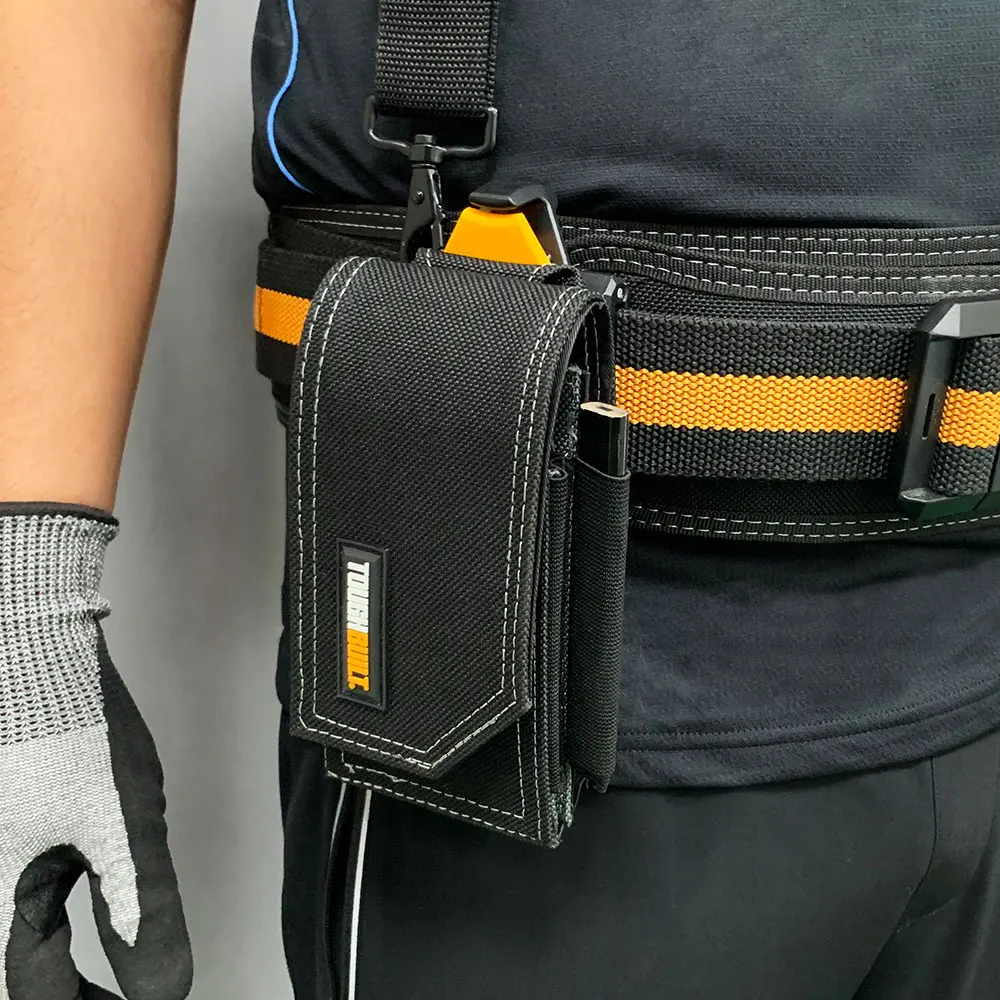 1pc TOUGHBUILT Durable Polyester Smartphone Pouch with Notebook & Pencil Holder,  Tool Organizer