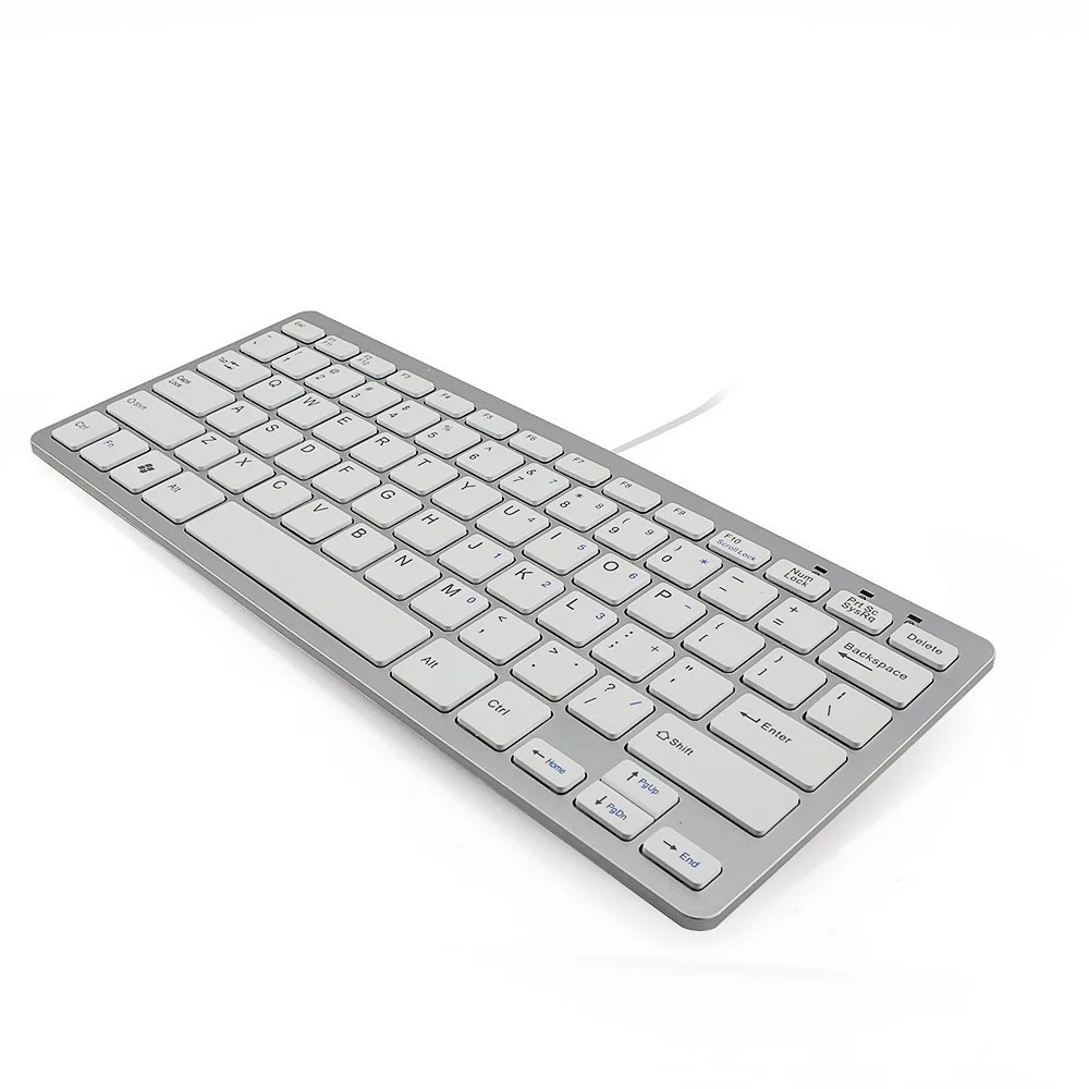 Imagem -03 - Ergonômico Slim Teclado de Computador com Fio Ultra-fino Multimídia Teclado Gamer Apto para Apple Macbook Windows pc Laptop Teclados