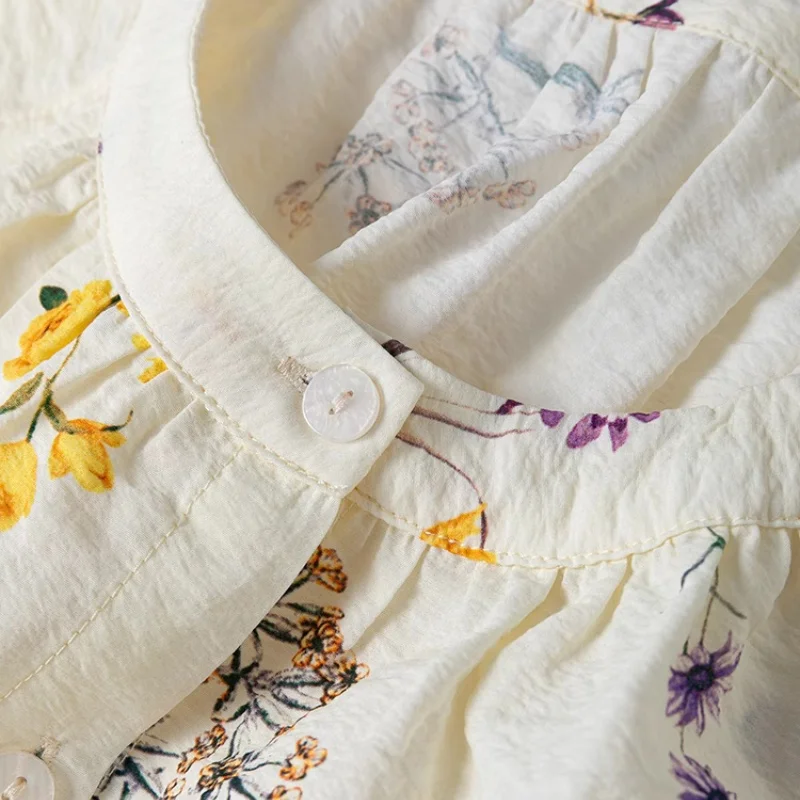 Birdtree Summer 76% Mulberry Silk 24% Nylon Tshirt, Women dry silk Half Sleeve O-neck Printing Straight Shirt, 2025 New T56313JF