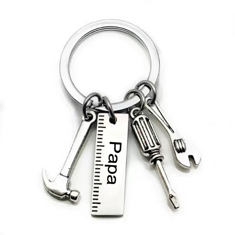 Keychain Mini Tools Set AlloyScrew Driver with Ruler Hammer Wrench Screwdriver Key Chain Key Ring Carabiner Charms Father\'s Gift