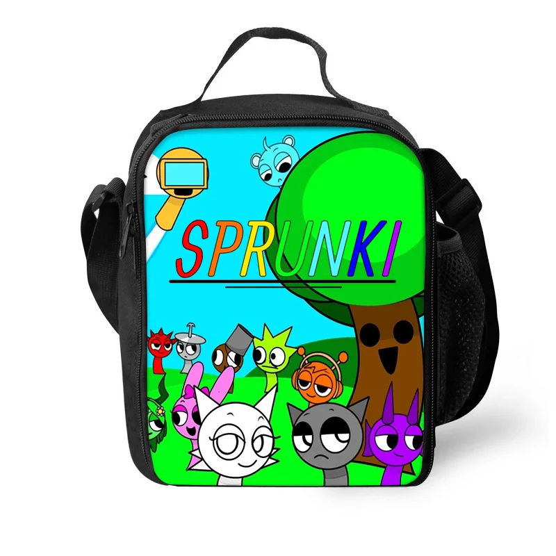 Sprunki 절연 점심 가방 열 가방 점심 컨테이너 누출 방지 토트 도시락 상자 소년 소녀를위한 식품 저장 가방 최고의 선물