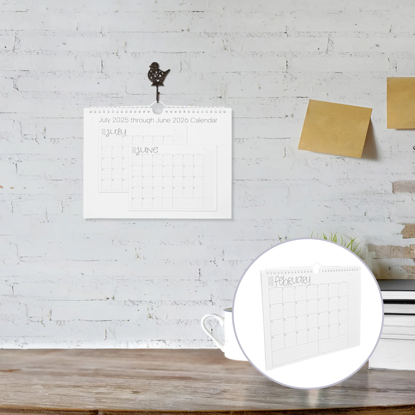 

Настенный календарь-планировщик на 2026 год, ежемесячный подвесной спиральный переплет, июль 2025, июнь 2026 года, офис, дом, студент, 12 месяцев, большое пространство для письма