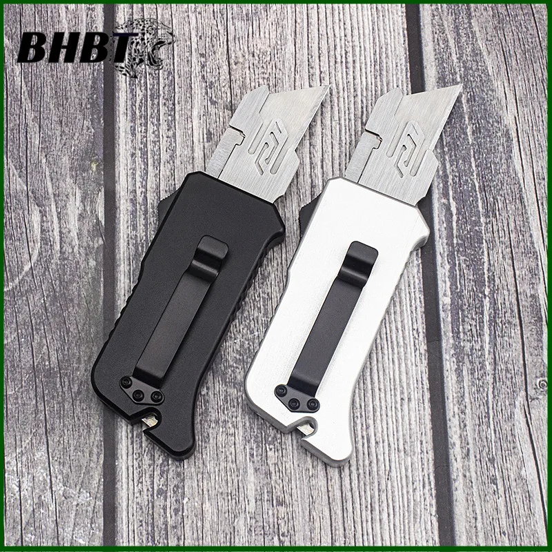 

BHBT портативный художественный нож из алюминиевого сплава, нож для обоев, нож для зачистки проводов, одноручный многофункциональный инструмент с быстрым открытием