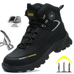 Safety Boots Men Waterproof Steel Toe Construction Work Shoes Indestructible Shoes Anti Smashing Puncture Proof Male Footwear