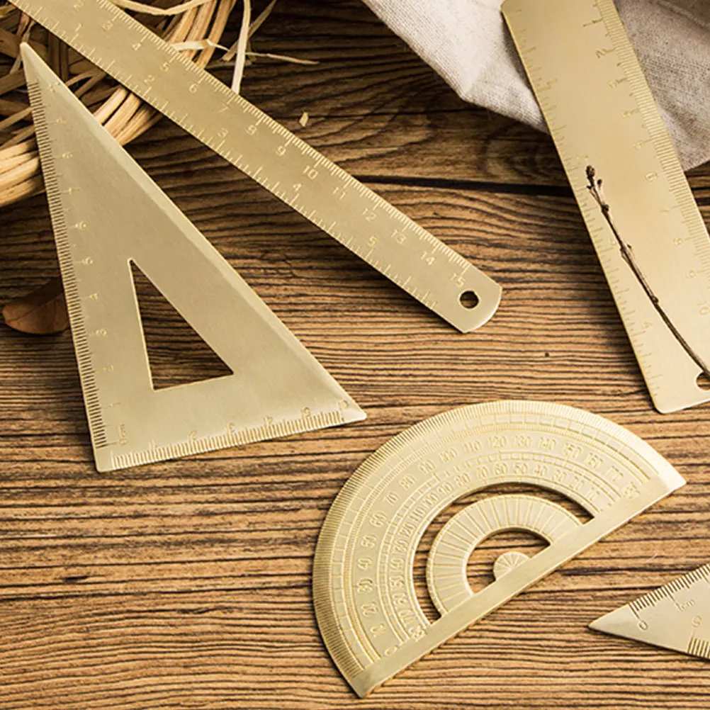 

Stainless Steel Triangular Ruler Drawing Tool Precision Metric Scale Protractor for Students Architects Engineers School