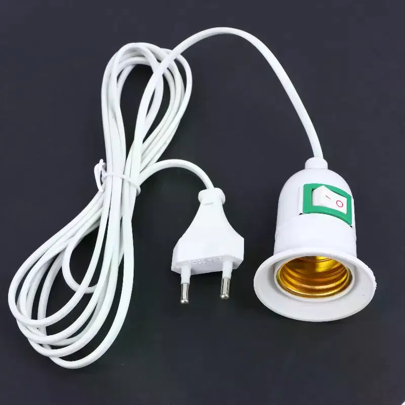E27 Garden Lampholder with 3/5/10 Meter Cable, EU Plug, On/Off Switch, Perfect for Desk Light and Indoor Plant Illumination
