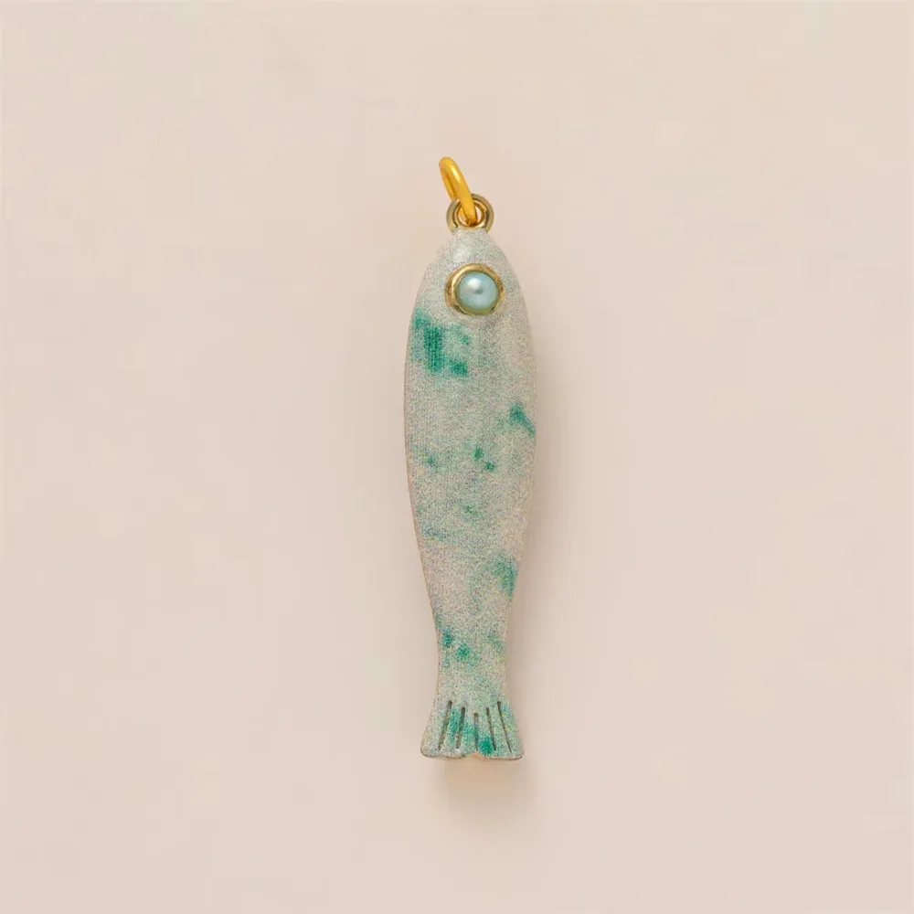 Cute Beach Series Fish Pendant 14K Gold Color Retention Fish Ocean Jewelry Colorful Copper Plated Fish Animal Charms Women Girls