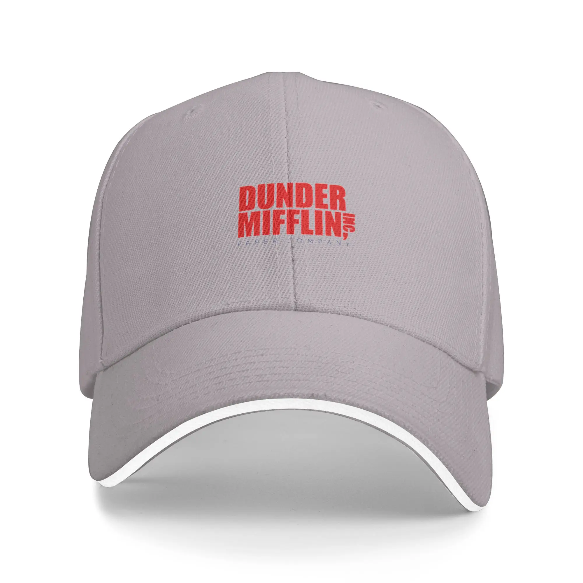 Fashion dunder mifflin logo red  Curved Brim Baseball Cap Street Cool Sun Cap