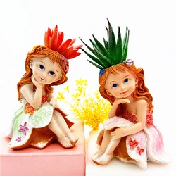 Little Flower Fairy Flower Pot Silicone Mold Resin Gypsum Candle Concrete Crystal Dropping Glue Tool DIY Handmade Crafts Ornamen