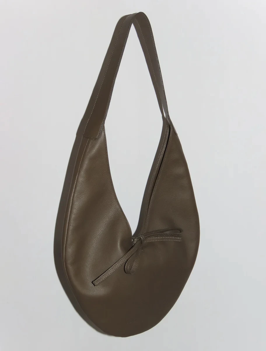 Bolso de hombro de cuero de gran capacidad con lazo para axila, bolsa de lana de Paloma, estilo Simple, marca de nicho español