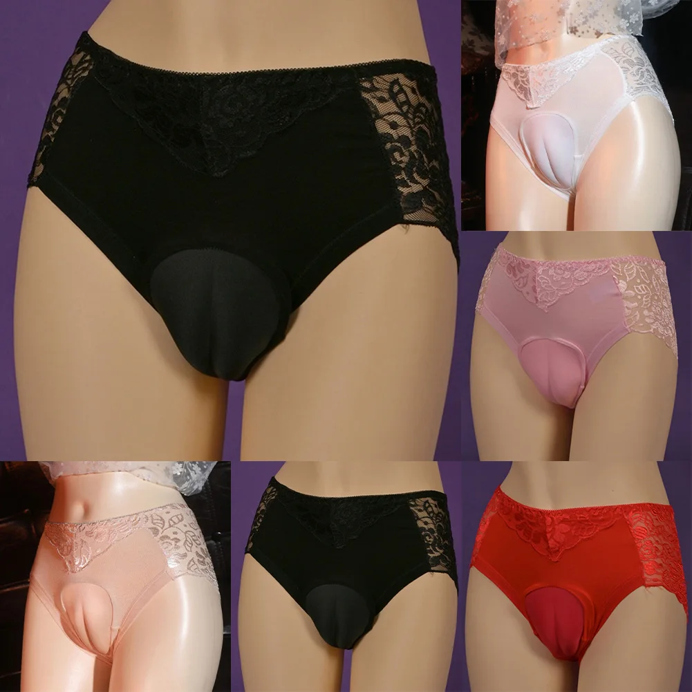 

Мужские кружевные корректирующие трусики для трансвеститов, сексуальное женское белье, мужское нижнее белье, тонкие прозрачные короткие трусики